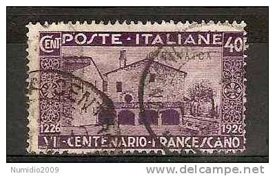 1926 CIRENAICA USATO S. FRANCESCO 40 CENT - RR2728 - Cirenaica