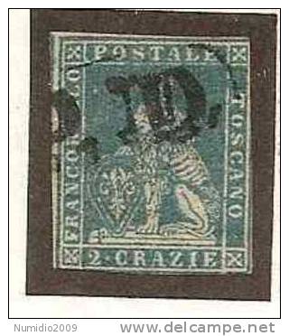 1851-52 TOSCANA USATO 2 C SASS 5 - RR2733 - Toskana