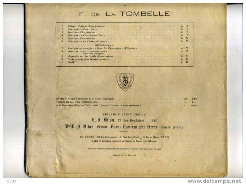 - NOËL AU VILLAGE . PAR F. DE LA TOMBELLE - Chant Chorale
