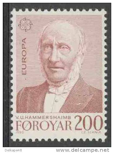Faroër Faroe Islands 1980 Mi 54 YT 48  Sc 54 ** Vensel Ulrich Hammershaimb (1819-1909) Theologian + Linguist / Theologe - Theologians
