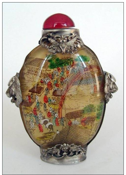Collectibles Old Inside Painting Snuff Bottle - Asian Art