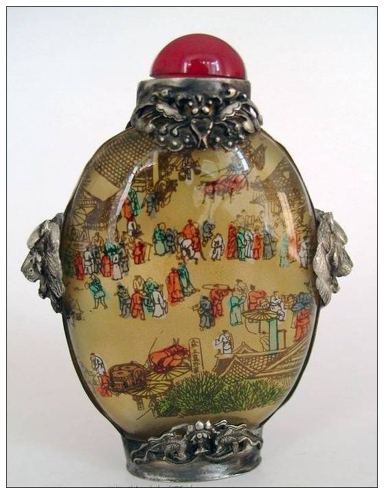 Collectibles Old Inside Painting Snuff Bottle - Arte Asiatica