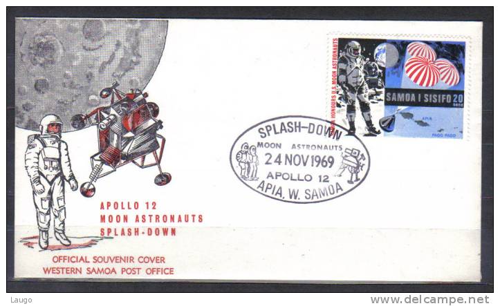 Samoa I Sisifo Cover  - Splash Down , Man On Moon Apollo 12 1969 - Océanie