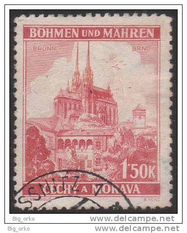 BOEMIA E MORAVIA (Occupazione) - Soggetti Vari: 1,50 K. Rosso - 1939/42 - Used Stamps