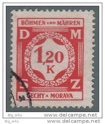 BOEMIA E MORAVIA (Occupazione) - Servizio: 1,20 K. Rosso Carminio - 1941 - Oblitérés