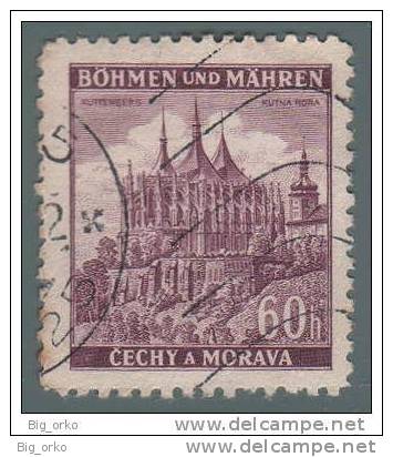 BOEMIA E MORAVIA (Occupazione) - Soggetti Vari: 60 H. Violetto - 1939/42 - Used Stamps