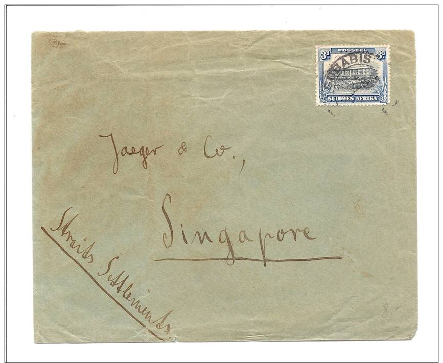 1930's South West Africa Single Franked Gobadis To Singapore Straits Settlements - South West Africa (1923-1990)