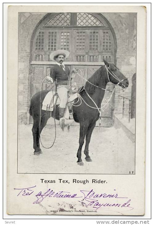 TEXAS TEX, ROUGH RIDER.  Cirque , Chevaux , Cow Boy.         Ed Hambourg. - Cavalli