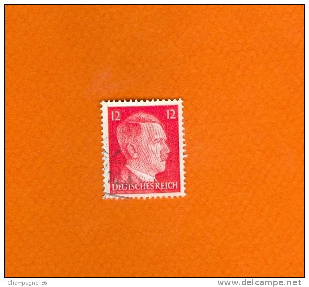 1941 / 1943 N° 710B HITLER 12 ROUGE CARMINE  DEUTSCHES REICH  OBLITÉRÉ - Used