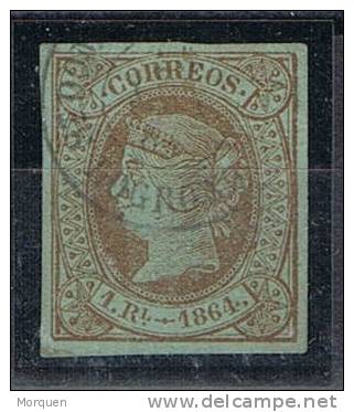 1 Real Isabel II 1864, Fechador SANTO DOMINGO DE LA CALZADA (Logroño), Ed. 67 º - Used Stamps