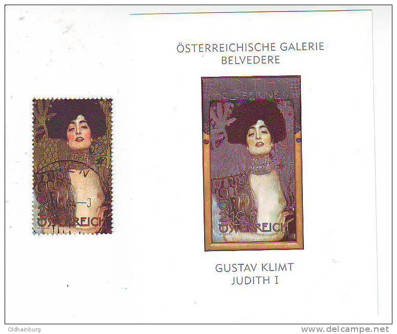 210j: Gustav Klimt Judith 1, Österreich- Buntdruck Aus Sonderedition 2003 RR+ Normalausgabe Gestempelt - Errors & Oddities