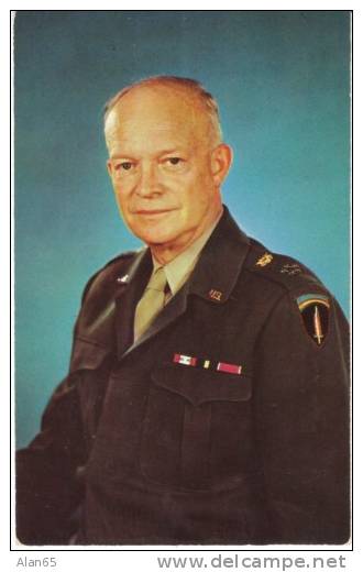 Dwight Eisenhower US President Portrait, Greetings From Corn OK Oklahoma, 1950s Vintage Postcard - Presidenti