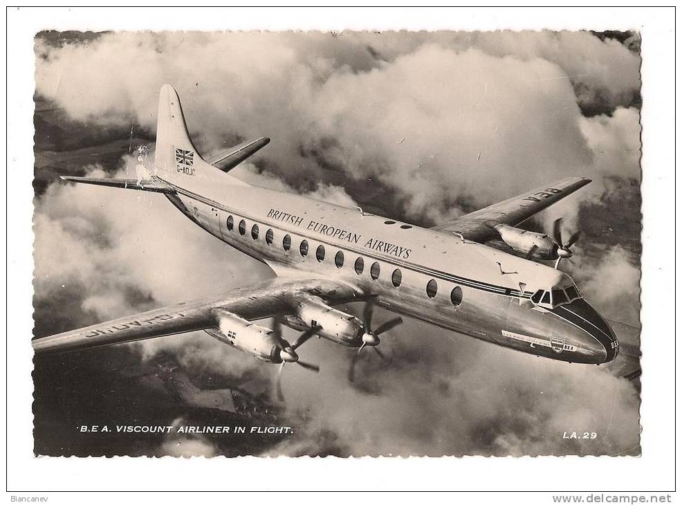 AEREO B.E.A. VISCOUNT - BRITISH EUROPEN AIRWAYS - 2 - 1946-....: Moderne