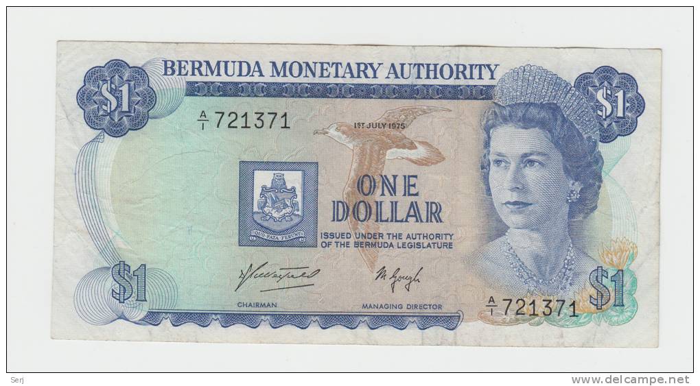 Bermuda 1 Dollar 01-07- 1975 VF++ P 28a 28 A - Bermudas