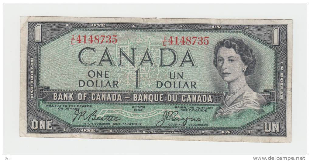 Canada 1 Dollar 1954 QEII F+ P 74a 74 A - Kanada