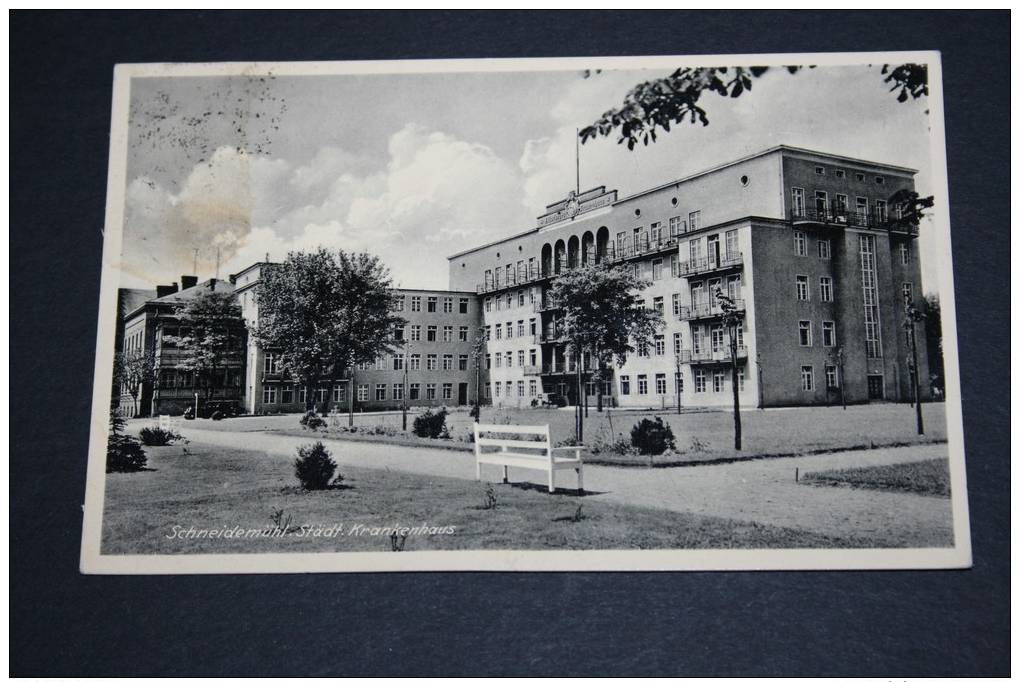 Orginal AK Schneidemühle/Pi&#322;a Städt.Krankenhaus,mit Postablage Und Sonderstempel 1939 - Westpreussen