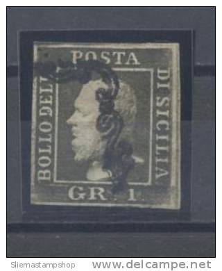 SICILY - 1GR. PLATE 3, DARK OLIVE - V4672 - Sizilien