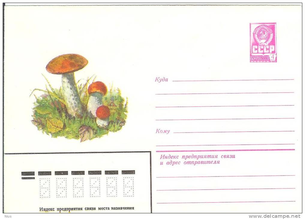 USSR 1979 Flora Mushroom Mushrooms Plants Snail Fungus - Hongos