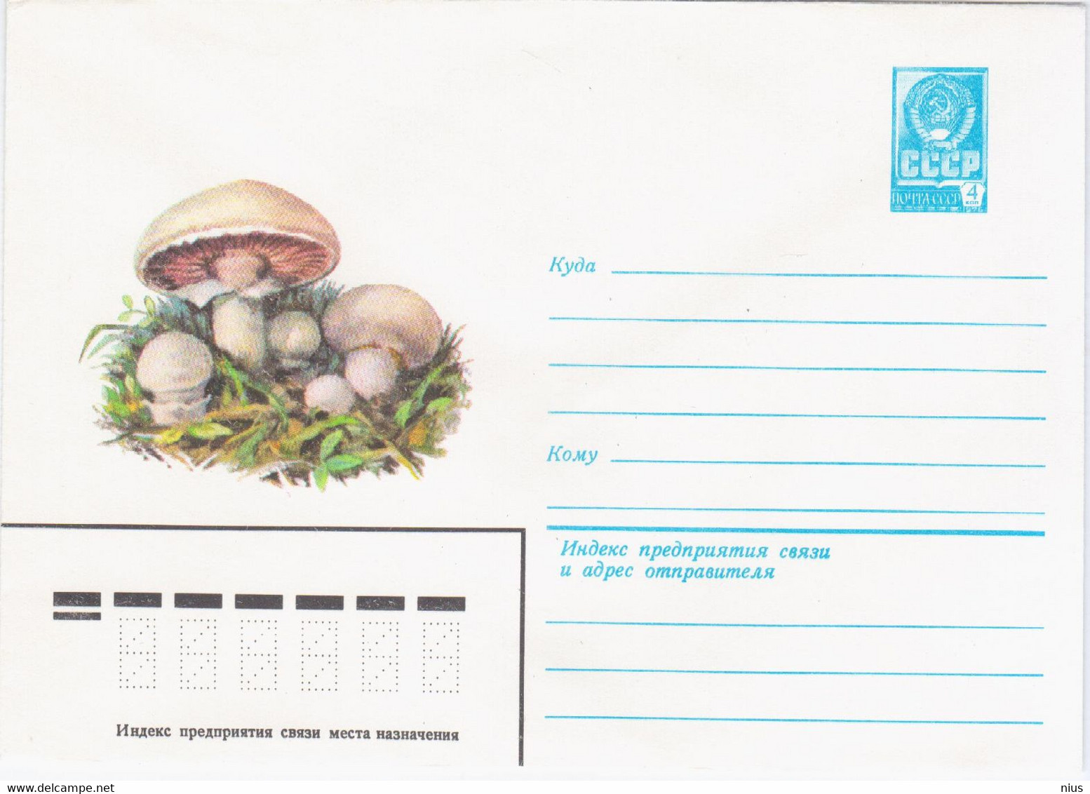 Russia USSR 1980 Flora Mushroom Mushrooms Plants Snail Fungus - Champignons