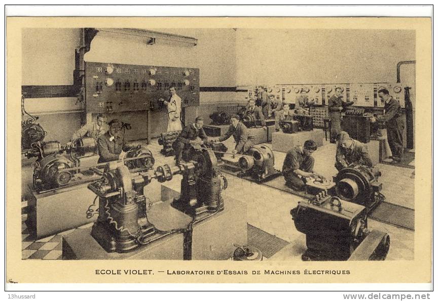 Carte Postale Ancienne Paris - Ecole Violet. Laboratoire D'essais De Machines électriques - Enseignement, Ecoles Et Universités
