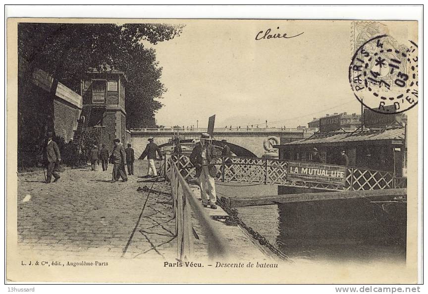 Carte Postale Ancienne Série Paris Vécu - Descente De Bateau - Pêcheur - Konvolute, Lots, Sammlungen
