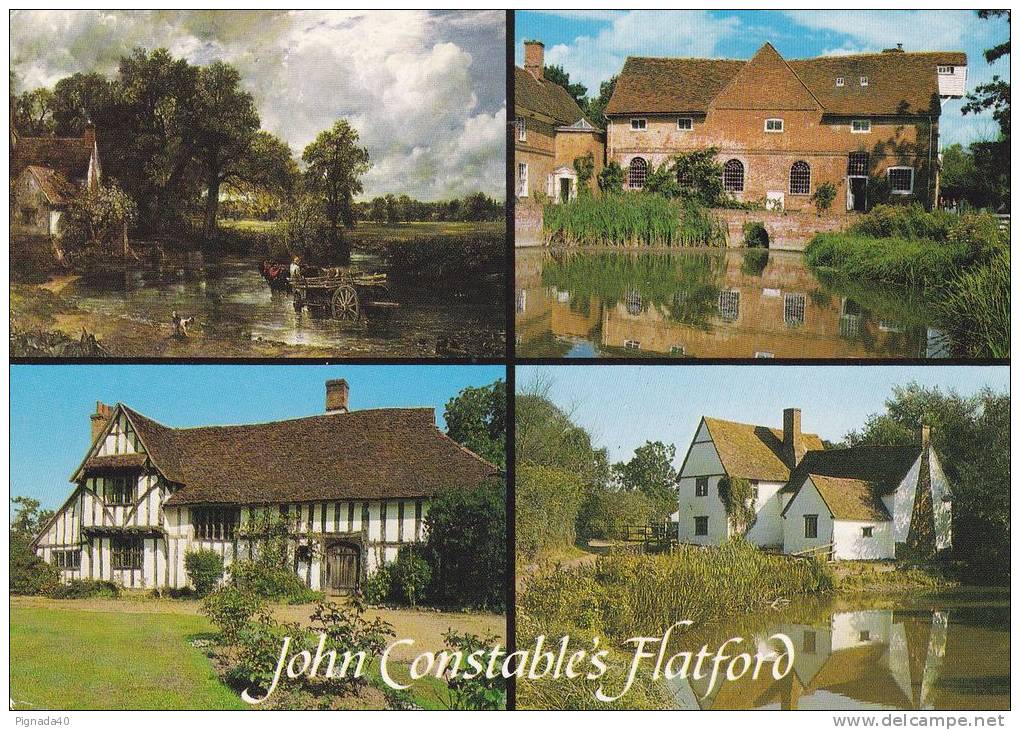 Cp , ANGLETERRE , SUFFOLK , John Constable's Flatford , Multi-Vues - Autres & Non Classés