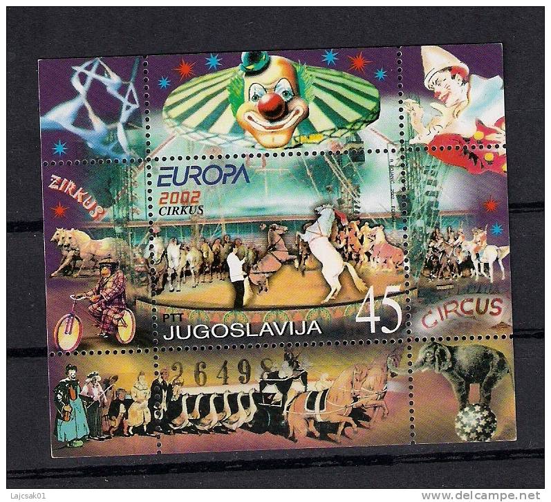 Yugoslavia 2002. Europa CEPT Block MNH  Circus - 2002