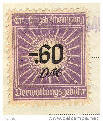 Germany Certificate Revenue Tönning 1949 Gebührenmarke Stempelmarke Timbre Fiscal - Storia Postale