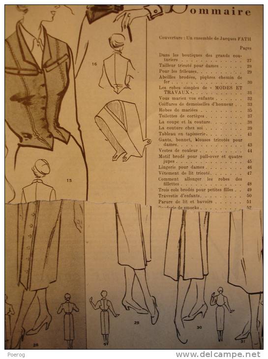 MODES ET TRAVAUX - N°601 - JANVIER 1951 - PUBLICITES BANANIA PHOSCAO SPONTEX PERNELLE Etc ... PATRONS ILLUSTRES - Mode