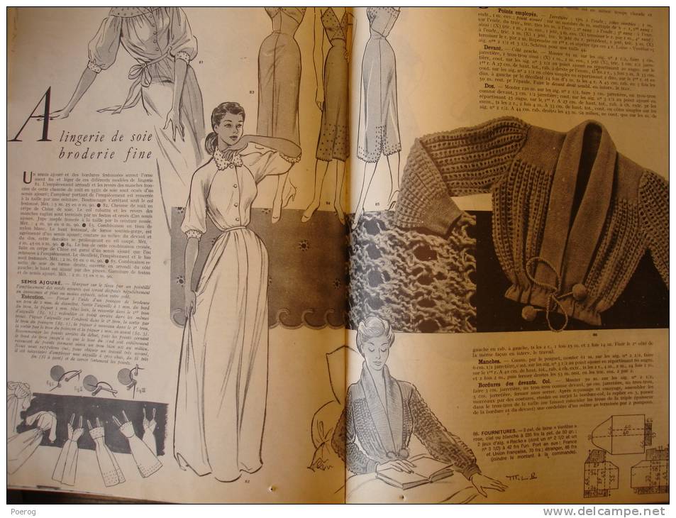MODES ET TRAVAUX - N°601 - JANVIER 1951 - PUBLICITES BANANIA PHOSCAO SPONTEX PERNELLE Etc ... PATRONS ILLUSTRES - Mode