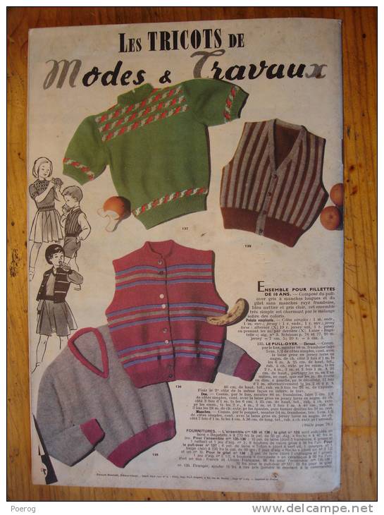 MODES ET TRAVAUX - N°601 - JANVIER 1951 - PUBLICITES BANANIA PHOSCAO SPONTEX PERNELLE Etc ... PATRONS ILLUSTRES - Mode