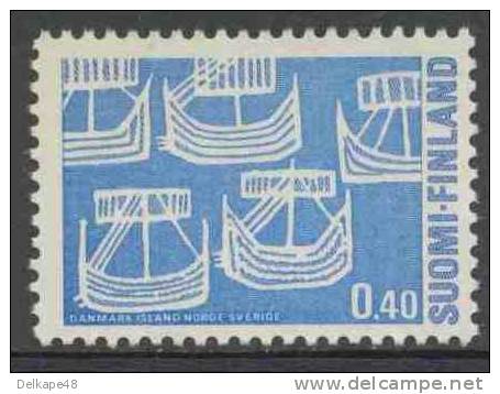 Finland Suomi 1969 Mi 654 YT 620 Sc 481 ** Viking Ships - From Old Swedish Coins -50th Ann. Northern Countries´ Union - - Unused Stamps