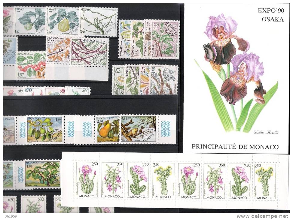 LOT MONACO PREO SAISONS IRIS EXPO´90 OSAKA CARNETS CACTUS FLORE  FLORA FRUIT FLOWERS BLUMEN - Cactus