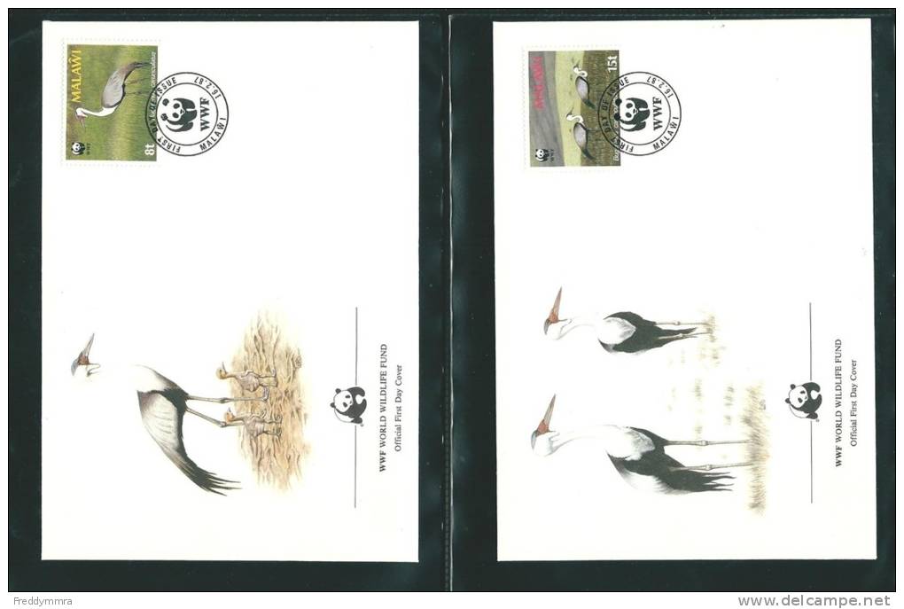 Malawi: 489/ 492 Sur FDC - WWF - Cigognes & échassiers