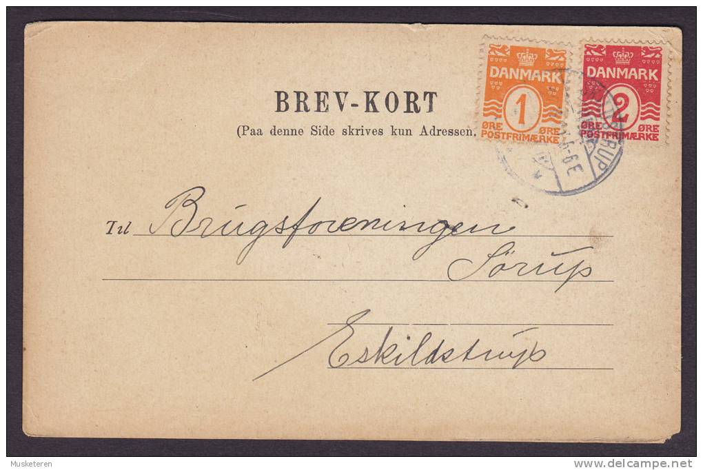 Denmark DE DANSKE STATSBANER Brevkort Card ESKILDSTRUP 1907 (2 Scans) - Covers & Documents