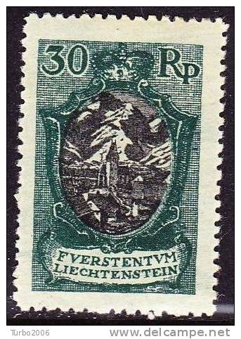 Liechtenstein 1921 Freimarken : Kirche In Bendern 30 Rp. Sienna / Braunschwarz Mit Falz  Mi 55 I - Unused Stamps