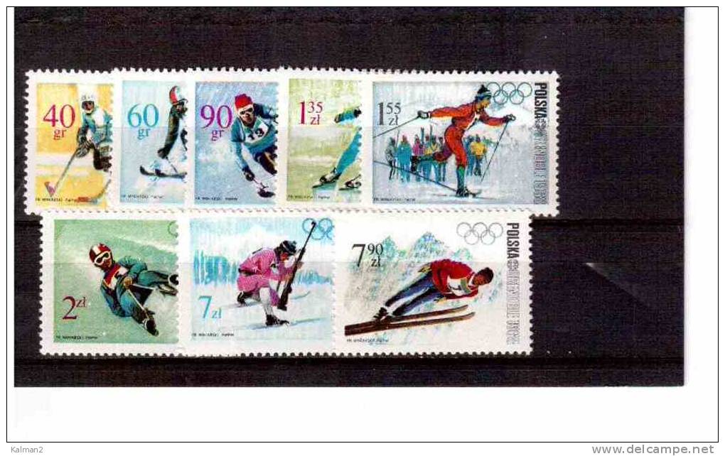 XX297  -   POLONIA  -  CAT.  Y. T.   Nr.  1670/1677   -   SERIE COMPLETA NUOVA** (NEVER HINGED) - Skiing