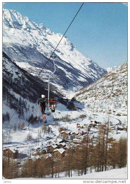 Suisse-VS Valais, Sesselbahn Saas-Almagell-Furggstalden,...circule Oui - Saas-Almagell