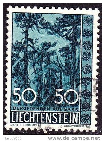 Liechtenstein 1960 Einheimische Bäume Und Sträucher (IV) 50 Rp. Bergkiefern Auf Sass Mi 401 - Oblitérés