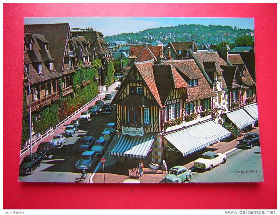 CPM OU CPSM-14-DEAUVILLE -NORMANDY HOTEL ET LES MAGASINS DU PRINTEMPS-VOITURE- 4CV-PHOTO RECTO / VERSO-NON VOYAGEE- - Deauville