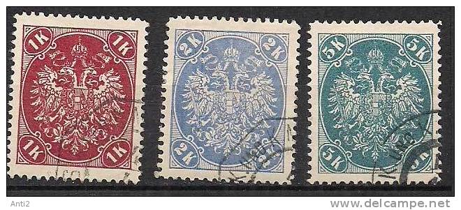 Eastern Austria - Bosnia And Herzegovina1900-1901 Dobbeladler, 1-2-5kr, Mi 21-23, Cancelled(o) - Eastern Austria