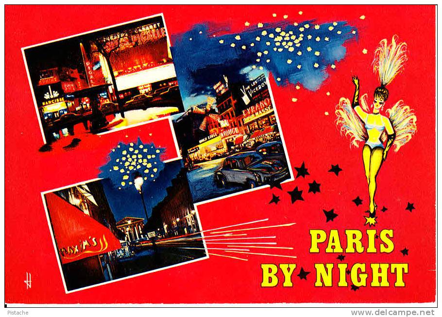 Paris Pigalle Moulin Rouge - Circulée Timbrée 1972 - 2 Scans - Panoramic Views