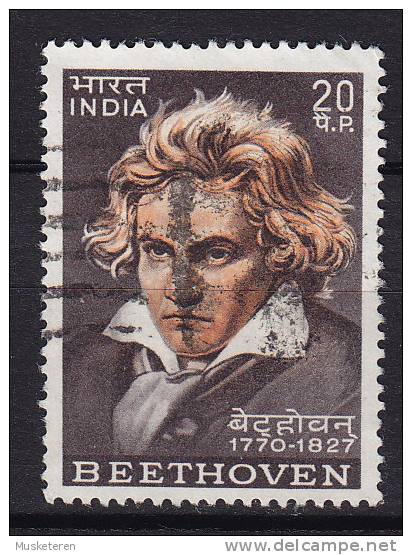 India 1970 Mi. 513    20 P Ludwig Van Beethoven - Used Stamps