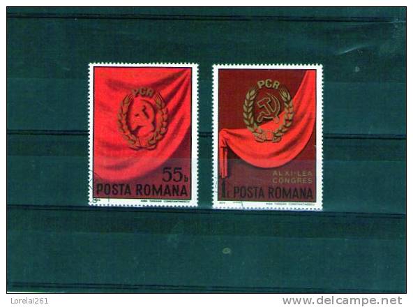 1974  XI  CONGRES DU PARTI COMMUNISTE  YV= 2875/2876 - Used Stamps