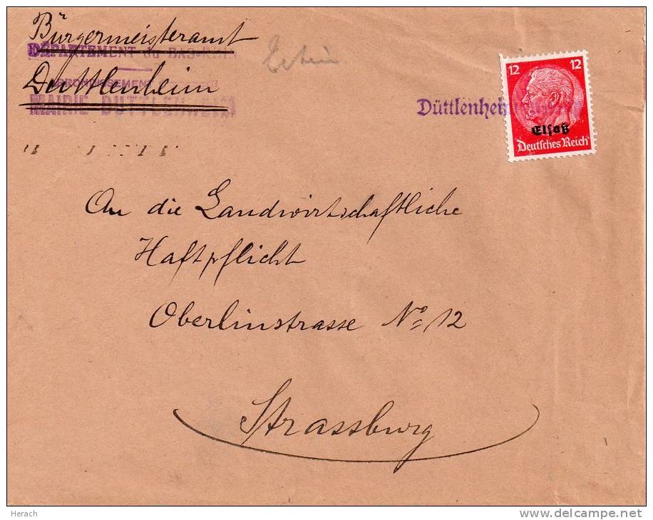 FRANCE ALSACE LETTRE DE DÜTTLENHEIM - Other & Unclassified