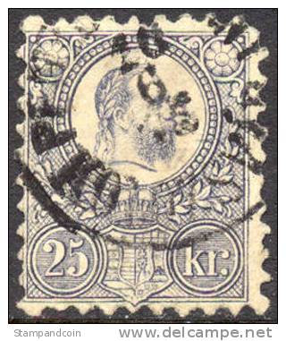 Hungary #12 Used 25k Lilac From 1871-72 - Usati