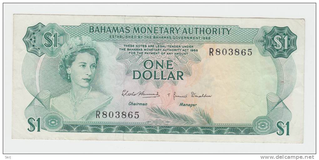 Bahamas 1 Dollar Banknote 1968 VF++ P 27 - Bahamas