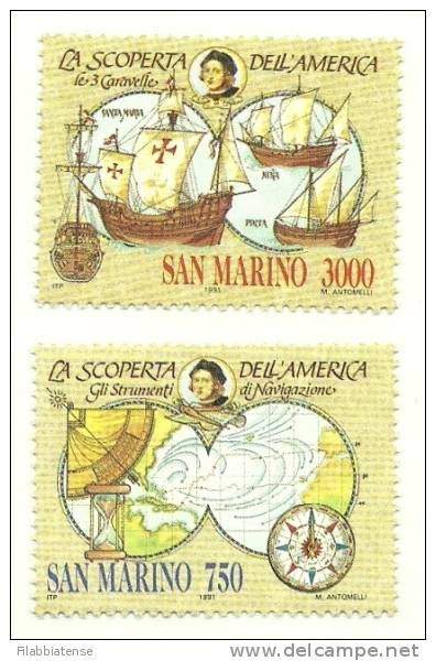 1991 - San Marino 1316/17 Scoperta Dell'America ---- - Altri & Non Classificati