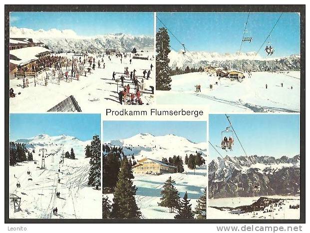 Prodkamm Flumserberge 5-Bilder-Karte Winter Tannenheim Flums 1976 - Flums