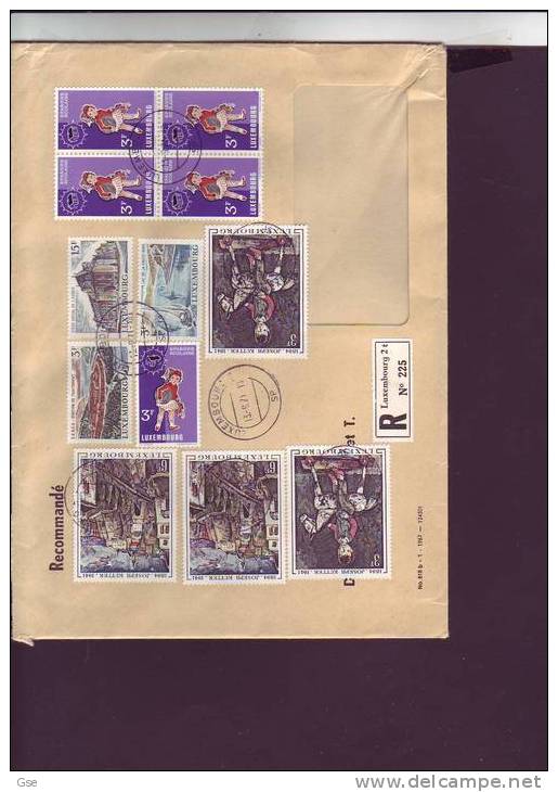 LUSSEMBURGO  1971- Yvert   741/2-782/4-785 Su  Raccomandata - Covers & Documents